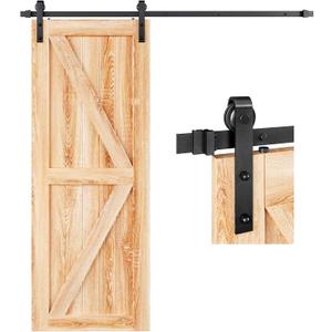 EaseLife 5 FT Heavy Duty Sliding Barn Door Hardware Track Kit,Basic J Pulley,Slide Smoothly Quietly,Easy Install (5FT Track Kit for 26"~30" Wide Single Door)