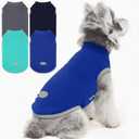 XPUDAC 4 Pack Fleece Dog Sweaters Vest Soft Lightweight Breathable Doggie Clothes for Small Medium Large Dogs Boy Winter Warm Pet Pullover Jacket Sweatshirt Puppy Coat, 511 (X-Large(Chest-23.6"), Grey, Navy, Teal, Blue)