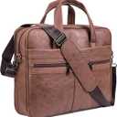 seyfocnia Men's Leather Messenger Bag, Laptop Briefcase Business Satchel Computer