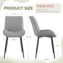 VECELO Dining Chairs Set of 2 Modern Upholstered Faux Leather Cushion Seat and Metal Legs for Kitchen, Living Room, Grey