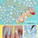 Teenitor 12 Sheets Nail Art Sticker Self-Adhesive, Flower Nail Stickers 5D Embossed Nail Decals, 5 Boxes Nail Glitter Sequins Flakes, Nail Art Design Tools Self Adhesive