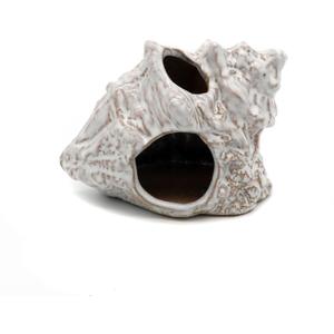 Aquarium Decorations Cave Ceramic Sea Shell Decor, Rock Cave Decor for Shrimp Cichlid Hiding Fish Tank (Sea Shell A)