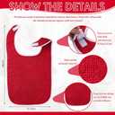 6 Pcs Adaptive Utensil with Bib Bowl Plate Set Weight Cutlery Gift for Elderly Disabled Hand Arthritis Parkinson(Red)