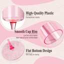 Ciaell 24 Pack Pink Plastic Champagne Flutes - Pink 6 Oz Disposable Champagne Glasses - Square Plastic Toasting Glasses for Party Birthday Anniversary Wedding & Mother's Day
