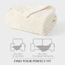 EVERGRACEHOME Chunky Chenille Knit Throw Blanket for Couch, Soft Luxurious Moss Stitch Blankets for Bed, Cozy Decorative Farmhouse Knitted Throws for Sofa, Ivory White, 50" x 60"