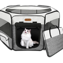 Dog Playpen, Portable Pet Play Pen Foldable Carrying Case, Puppy Pens Outsid for Small Cat Indoor/Outdoor, Removable Mesh Shade Cover