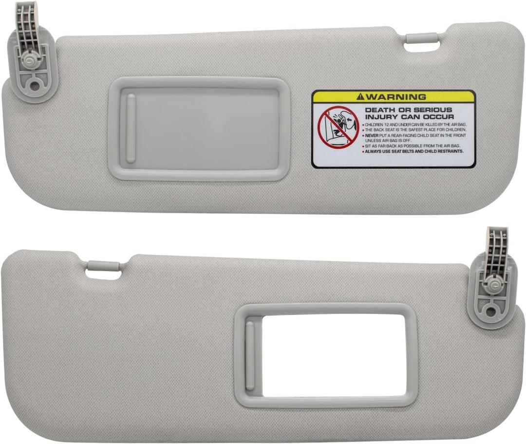 Driver Left & Passenger Right Side Sun Visor Compatible with Hyundai Elantra 2011-2015 Hyundai Veloster 2006-2016 Replacement OEM Number 852103X000TX Colour Gray