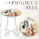 Cinnvoice 14 Inch Outdoor Side Table Round Small Patio Accent Weather Resistant Metal Elegant Indoor End Plant Coffee Tea Table for Yard Patio Outdoor Porch Garden Living Room(Watercolor Butterfly)
