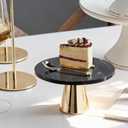 7.8" Round Grey Natural Marble Cake Stand Dessert Counter Cake Plate Restaurant Food Plating Bedroom Desktop Jewelry Tray Ornament Storage Rack - Ideal for Birthday Parties, Showers, Weddings
