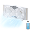 Comfort Zone Smart Wi-Fi Reversible Twin Window Fan with Cover and Bug Screen 