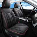 Car Seat Covers Full Set,Waterproof and Breathable Luxury Leather Seat Covers,Non-Slip Driver Seat Cushion,Automotive Seat Protector Fit Toyota Rav4 Camry Corolla Cruze Rogue CRV Accord, Red Black