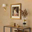 Yaetm 11x14 Gold Picture Frame with Decorative Inner Frame & Tempered Glass, Display 8x10 Photos with Mat on Wall - Portrait or Landscape - Ideal for Office & Home Dcor (Vintage Gold, Single)