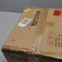 TUTOTAK End Table with Charging Station, Set of 2, Small Side Table, Nightstand Bedside Table, 2Tier Storage Shelf for Small Space, Living Room, Bedroom Marble Black TB01BMK041