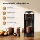 Single Serve Coffee Maker for K Cup Pods, One Button Coffee Maker, 6-14oz Brew Sizes, Fits Travel Mug, Compact for Small Kitchen, Office, Dorm, RV, Silver