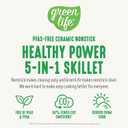 GreenLife12" 5QT Square Electric Skillet, Glass Vented Lid, Ceramic PFAS-Free Nonstick Coated Interior, Adjustable Temperature Control, Cool Touch Handles, Quick Even Heating, Scratch Resistant, Pink