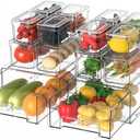 damynuo 5Pack Fridge Organizer Bins, Clear Refrigerator Organizing  Drawers, Stackable Food, Vegetable and Fruit Containers for Fridge Organizers and Storage