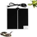 Reptile Heating Mat with Temperature Adjustment, Waterproof Reptile Heat Pad Under Tank Terrarium Heater for Amphibians, Small Animals, Seeding (14W - 11 x 11 in)