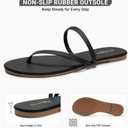 FITORY Womens Flip Flops, Strappy Open Toe Flat Sandals for Summer 2026, Lightweight and Comfortable Slides for Beach and Casual Walking, Indoor and Outdoor Size 7 (Black)