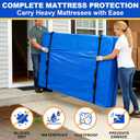 TICONN Mattress Bags for Moving, Heavy Duty Queen Mattress Cover Storage Bag with Full-Around Handle and Adjustable Buckles (Blue, Queen)