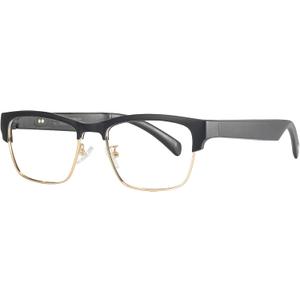 Bluetooth Glasses for Men&Women Smart Glasses Wireless Bluetooth IP5 Waterproof Handfree Music Call for All Smart Devices-Blue Light Blocking (Gold)