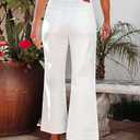 luvamia Wide Leg Jeans for Women Trendy High Waisted Flare Jeans Cropped Denim Pants Stretchy Baggy with Patch Pockets M
