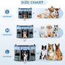 Foldable Dog Cat Playpen, Portable Dog Crate for Puppies, Cat, Puppy Play Pen for Indoors, Kennel Tent Crate for Indoor Outdoor Travel Camping Use with Carrying Case (Blue, M)