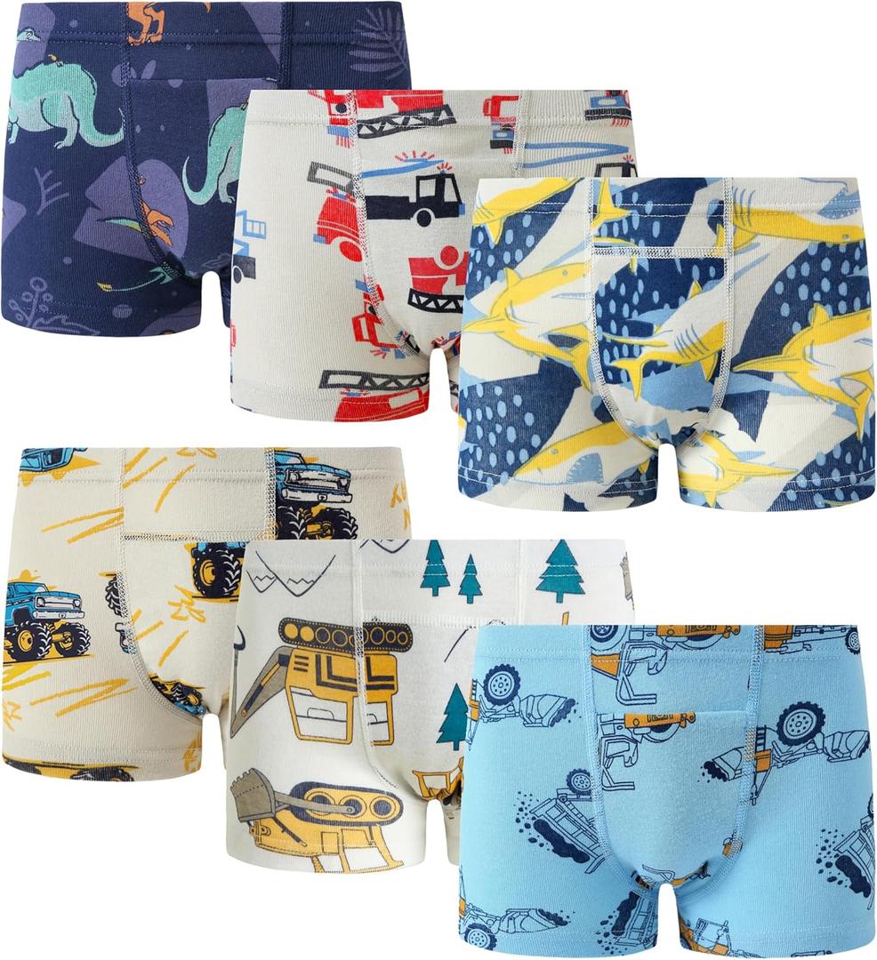 Finihen Toddler Boys Trainer Underwear Little Boy Training Briefs Boxer MultiplePack (4, Darkblue White Gray Lightblue Red)