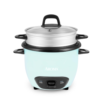 AROMA® 6Cup (Cooked) / 1.5Qt. Rice & Grain Cooker (ARC7431NGBL), Light Blue