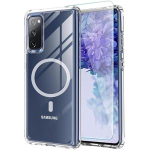 Pemuyak for Samsung Galaxy S20 fe Case, Compatible with Mag-Safe, with Screen Protector, Magnetic Anti-Yellowing Shockproof Military-Grade Protection Case for Galaxy S20 fe 5g, Clear