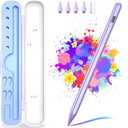 Stylus Pen for iPad A16/10th/9th Generation, 10Mins Fast Charge for Apple Pencil&iPad Pen, Compatible with iPad A16/10th/9th/8th/7th/6th/Pro 13''11''M4/12.9 inch/Air 11'' 13'' M3/M2/Mini 6/5, Purple