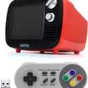 Mini Retro TV Handheld 3.5-Inch Video Game Console Watch TV Built-in Android 7.1 System WiFi Version (1 of SFC Wireless Gamepad)