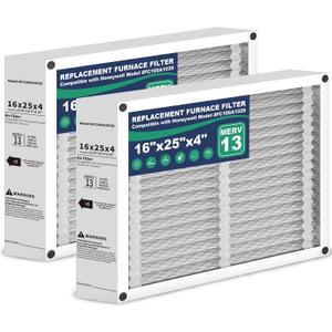 2Pack 16x25x4 AC Furnace Air Filter Compatible with Honeywell FC100A1029, MERV 13 HVAC Filter Replacement, (Actual Size:15.94 x 24.86 x4.38 inches)