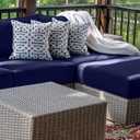 14 Piece Outdoor Patio Waterproof Cushion Covers, Fits 6-Seat Wicker Rattan Sectional Couch Chair Furniture Cover Replacement Set - Fade-Resistant Patio Cushion Covers with Zipper, Size: 27*27*4 inches