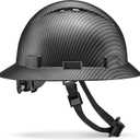 Acerpal Full Brim Hard Hat Vented, Class C, OSHA Construction Work Approved, Premium Carbon Fiber Design, Soft Padded 6 PT Adjustable Ratchet Suspension, Top Pad