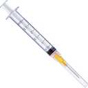 50 Pack 3ml 3cc 25 Gauge Disposable Syringe Tool, Individual Package