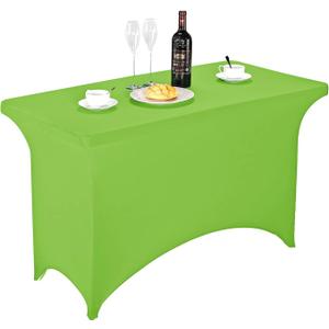 LZY Spandex Fitted Stretch Table Cover for 4ft or 6ft or 8ft Folding Table, Rectangular Cocktail Tablecloth, Perfect for Party or Banquet (Apple Green)