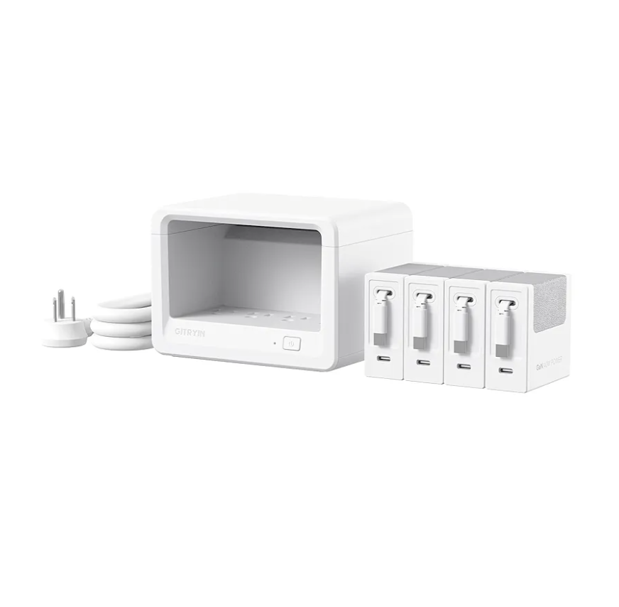 12-in-1 Desktop Charging Station with 4 Retractable Wall Chargers, 40W USB-C Power Strip with 4 AC, 4 USB C, 4 Type-C 31.5in Cables, Extension Cord with 1020J Surge Protection for Home Office