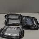 AURUZA Clear Makeup Bag,Portable Travel Toiletry Bags with Zipper, TSA Approved Clear Organizer Bags, PVC Cosmetic Pouch for Airport Airline Compliant (12 Packs Black)