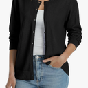 Women's 100% Cotton Lightweight Cardigans Long Sleeve Knitted Button Sweater, Size M