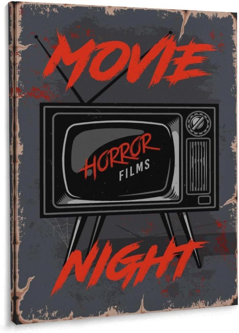 Horror Movie Canvas Wall Art Print For Bathroom Bedroom Living Room Framed Canvas Poster Picture Painting Hotel Restaurant Bar Office Home Wall Decor 12x16 Inch