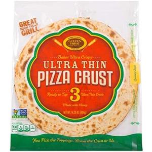Golden Home Bakery Products Ultra Thin Pizza Crust, 12" (3 Pack), Set of 4