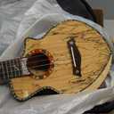 Concert Ukulele 23 inch UKS-2, 4 Strings Ukeleles For Beginners, Sapele Hawaiian Ukele with Ukulele Case and Ukele String Set (Spalted Maple Glossy)