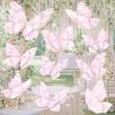 10 Pcs Large Butterfly Party Decorations Mariposas Grandes para Decoracion Big Butterfly Party Decor 20 Inch 12 Inch 3D Silk Floating Butterflies for Baby Shower Women Birthday Wedding Decor(Pink)