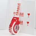 Fragile Tape Handle with Care Packing Tape 6 Rolls, Heavy Duty Shipping Box Sealing Tape with Dispenser, 2 Inch x 330 Feet (110 Yards) for Shipping and Moving Boxes