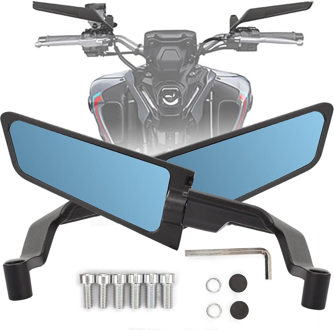 XINGWU Motorcycle Mirrors Large Stealth Mirror Anti-glare Adjustable Wind Wing Side Rearview Mirror for Z650 Z900 Z1000 Duke 390 790 1290 MT07 MT09 S1000 Street Bike