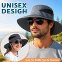 PFFY Sun Hats for Men Women Wide Brim Bucket Hat UPF 50+ Outdoor Beach Hiking Fishing Hat (Green)