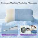 ZZ-WELL Side Sleeper Pillow - Patented Cervical Neck Pillow for Sleeping with Cooling Cover - High Loft Heavy Density Memory Foam Pillows for Side Sleepers & Broad Shoulders Adults (Blue)