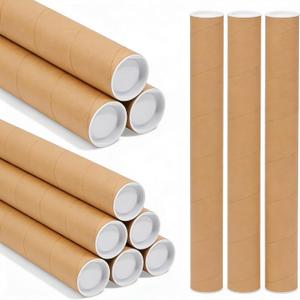 Anscher 2x24 Inch Kraft Paper Mailing Tubes with End Caps
