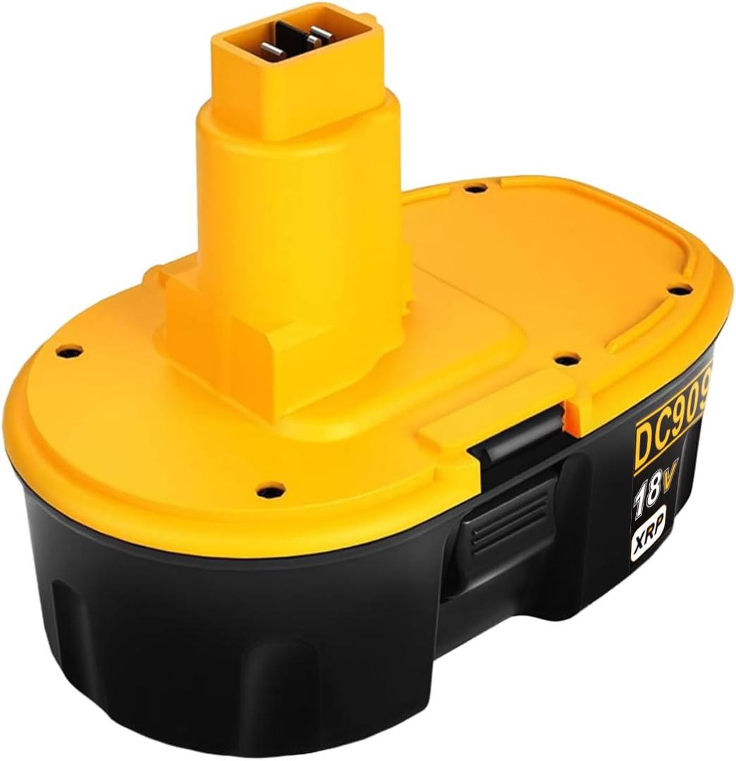 Akkopower 18V Replacement Battery for DeWALT: 5.0Ah 18 Volt XRP Ni-Mh Compatible with DC9096 DC9098 DW9095 DW9096 DW9098 (1 Pack 18v Yellow-black)