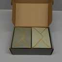 Winoo Design 100 PK Luxurious Gold Thank You Cards with Envelopes Bulk Sage Green - 5x3.5 Inches Wedding Thank You Notes Baby Shower Greenery Bridal Shower Small Business